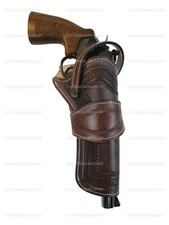 WESTERN HOLSTER PISTOL HOLDER SINGLE ACTION GUN COVER LEATHER UNIVERSAL FIT