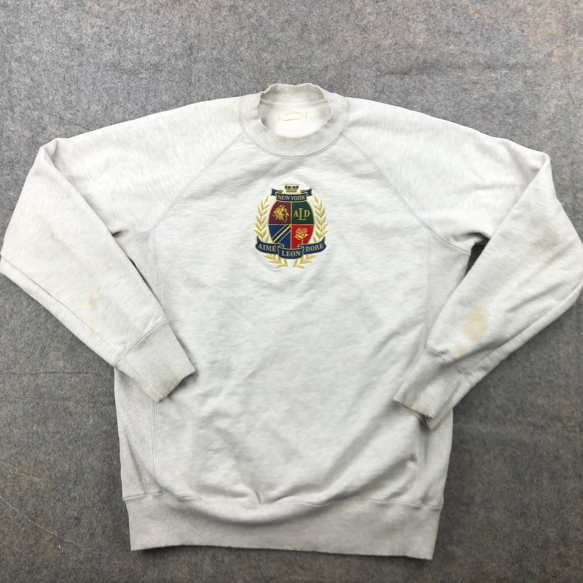 Aime Leon Dore Sweatshirt Mens XL Embroidered Crest Center Aime Leon Dore Sweatshirt Mens XL Embroidered Crest Center