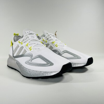  Boost シューズ ホワイト Adidas ZX 2K Boost Men's Shoe Size 9.5 White Yellow Athletic