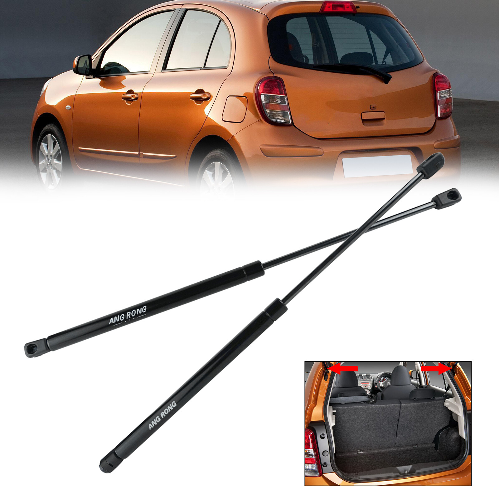 Boot Tailgate Gas Struts Support 380N For Nissan Micra MK4 K13 Hatchback 2010-13 - Image 2