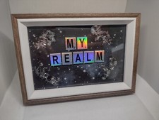 Handmade Word Art Wall Hanging. Scrabble Letters. Framed. 4x6