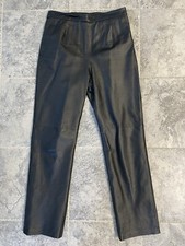 CLIO Vintage Leather Straight Leg Black Pants Women  s Size 8