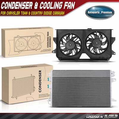 Replacement AC Condenser w/Oil Cooler fits Chrysler Town and