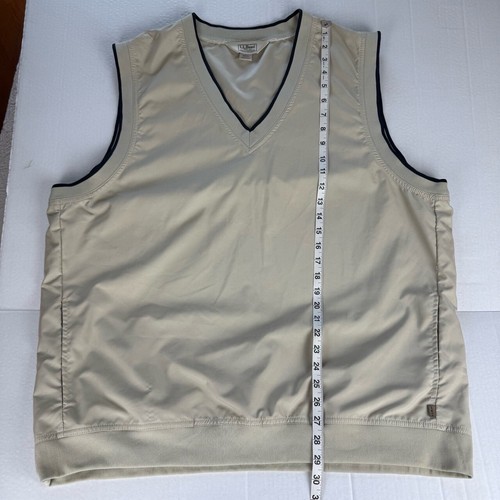 LL Bean Beige Tan Vest Sleeveless V-neck Windbreaker Golf Mens XL Tall - Picture 8 of 8