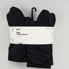 6 Pairs Men's Performance cotton socks Size L 8-12 Black