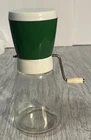 Vintage Federal Housewares Green Glass Jar Cheese Herb Spice Grinder Chopper USA