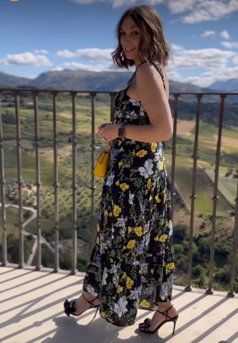 ZARA XS, L WOMAN SS24 MIDI FLORAL PRINT DRESS BLACK / YELLOW | 2157/052 - Picture 12 of 21
