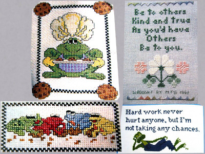 Cookies Critters Frogs Kind True Sampler Hard Work CROSS STITCH PATTERNS