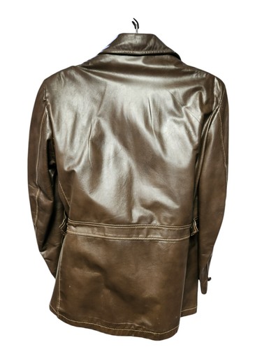 Vtg 1970s Jcpenney Brown Leather Jacket w/Belt ~ Mens sz 42 Removable Zip Lining - Picture 7 of 13