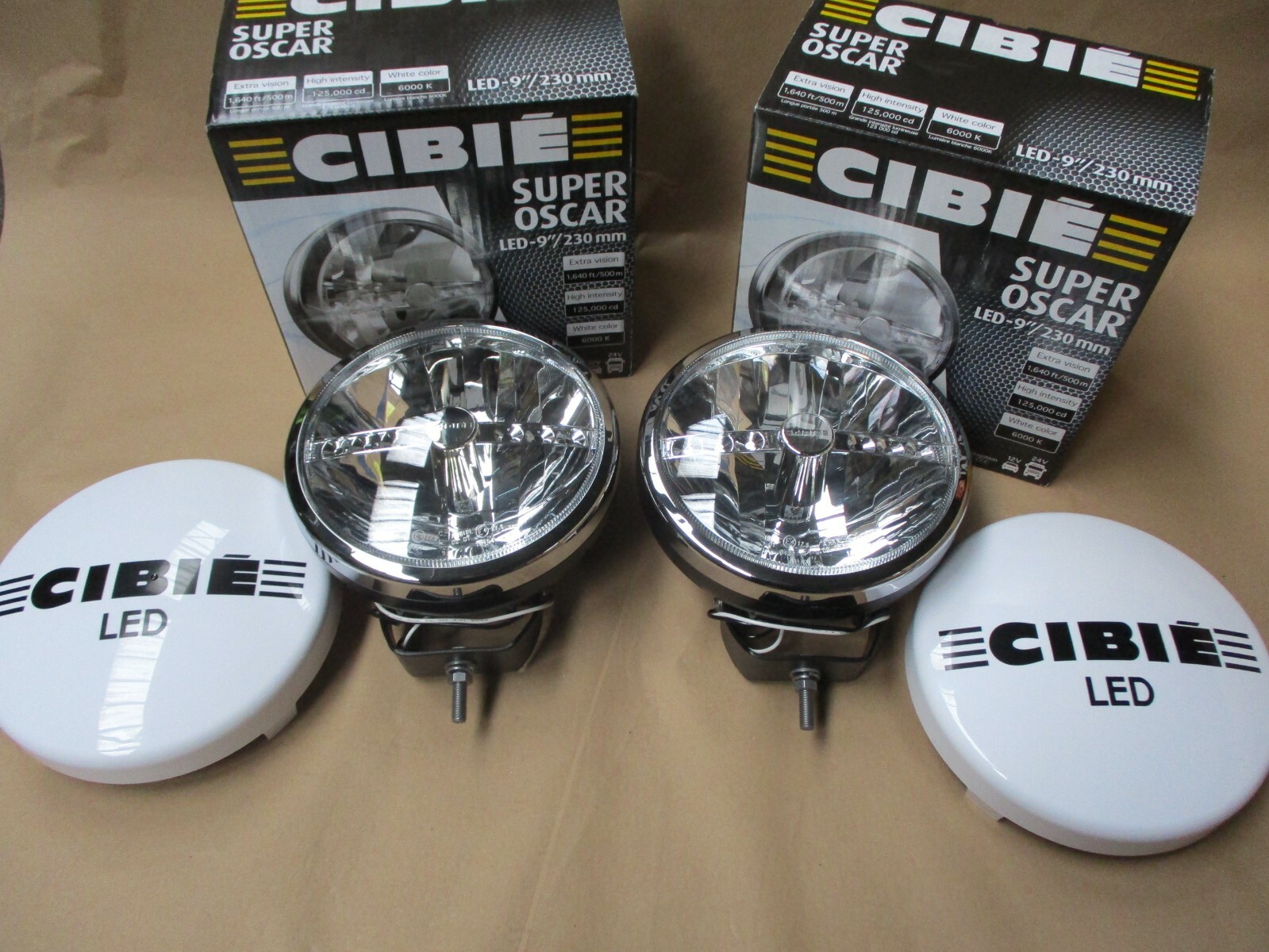 Cibie 045313 9" Spot Lights Super Oscar LED Pair Black / Chrome 4x4