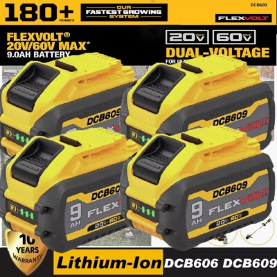 1~4X 9.0/12.0Ah Li-ion Battery Kit For Dewalt 20V/60V MAX FLEXVOLT DCB606 DCB612