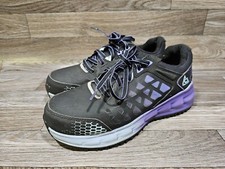 Ace Mens Work Shoes Black Purple Phantom Alloy Safty Toe Slip Resistant Size 9.5