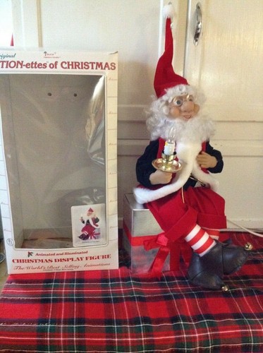 Telco Motion-etts Christmas animated illuminated Santa Elf w/ bells in box 26" - Picture 2 of 7