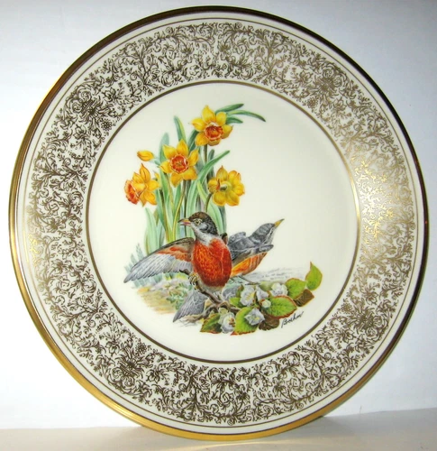 Vintage 1977 Lenox Boehm Robins Bird Limited Edition Collector Plate