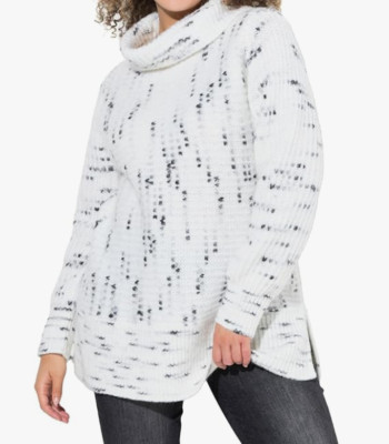 Ulla Popken Women's Curvy Space Yarn Oversized Turtleneck Sweater NWT US 24/26