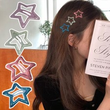 2Pcs Star Hair Clips Cute Hairpins Baby Star Snap Clip Grips Hair Accessori  