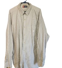 Chaps Sz XXL Men's Button Down Long Sleeve Dress Shirt Pinstripe, Pocket 