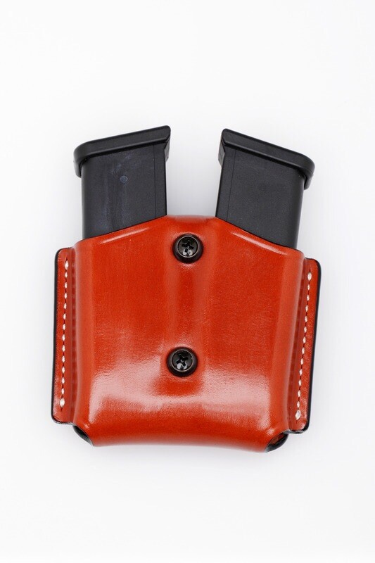 Leather Double Magazine Case for 9mm / 40 cal DOUBLE STACK METAL mags - (# 2089)-image