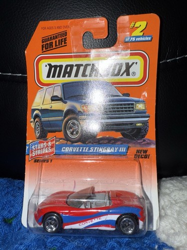 Matchbox Chevy Corvette Stingray lll Diecast Car Stars & Stripes Series 1 New - Picture 2 of 3