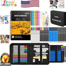 Premium 176PCS Drawing Set with 100 Sheets Sketchbook & Essential Accessories