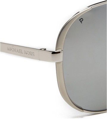 Michael Kors Chelsea Metal Unisex Adult Aviator Polarized Silver 