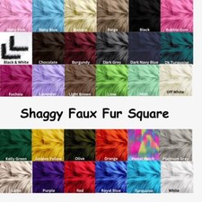 FabricLA  Faux Fur Shaggy Fabric Textile Squares  DIY, Craft  Multi Colors