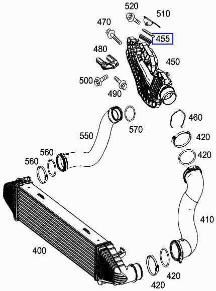 Mercedes OM642 Engine Intake Hose Seal Gasket O-Ring A0179973545 