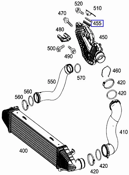 Mercedes OM642 Engine Intake Hose Seal Gasket O-Ring A0179973545  