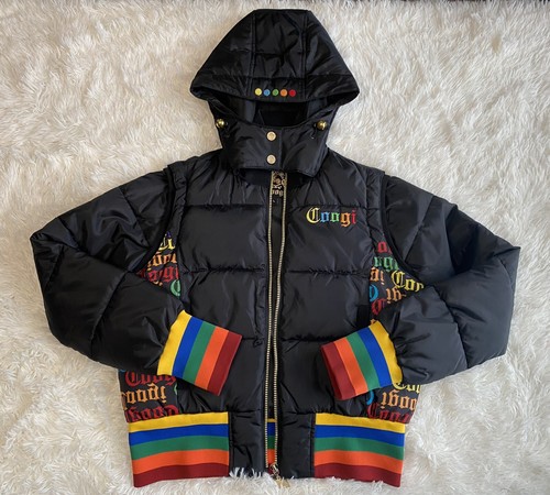 coogi puffer jacket black convertible 