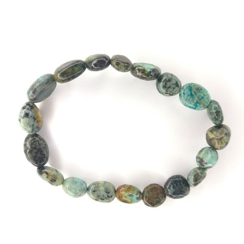 Natural Gemstone Elastic Bracelet Turquoise Feroza Free form christmas Gift 002 - Picture 2 of 12