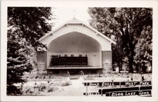 Storm Lake IA Band Shell West Park Unused Vintage Real Photo Postcard H29