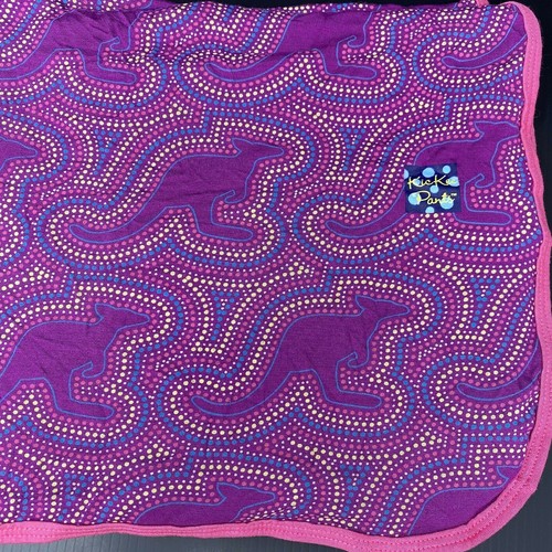 KicKee Pants Purple Kangaroo Dots Baby Blanket Stretch Swaddle Bamboo Lovey