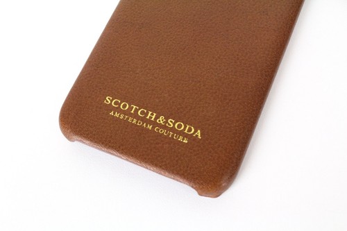 SCOTCH & SODA Ams Couture Men Phone Case OS Brown Cow Leather Samsung Galaxy S7 - Picture 3 of 6