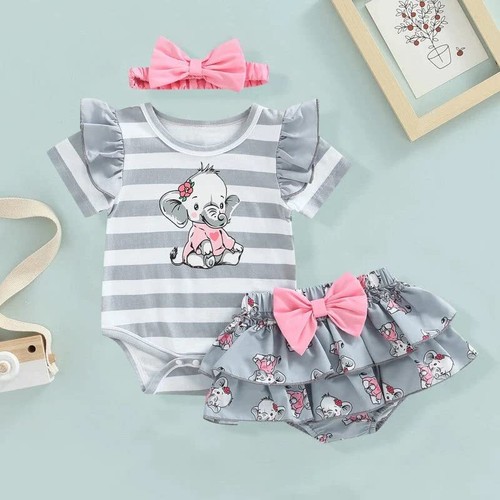 Baby Girl Clothes Infant Newborn Girl Outfits Summer Clothes Romper Short - Picture 2 of 3