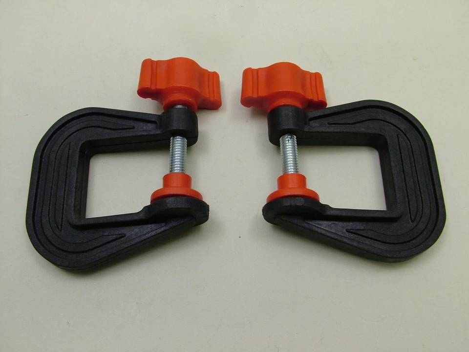 DIAMONDJACK Pair of mini G-clamps 25mm new,British made,high strength nylon, crafts, models