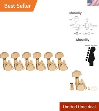 Pro Gold 6 Inline Guitar Locking Tuners for Stratocaster  Telecaster Models