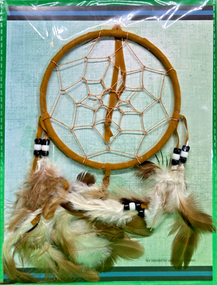 #ad Native American Legend Brown Suede Dream Catcher St Josephs Indian School A29 $7.99