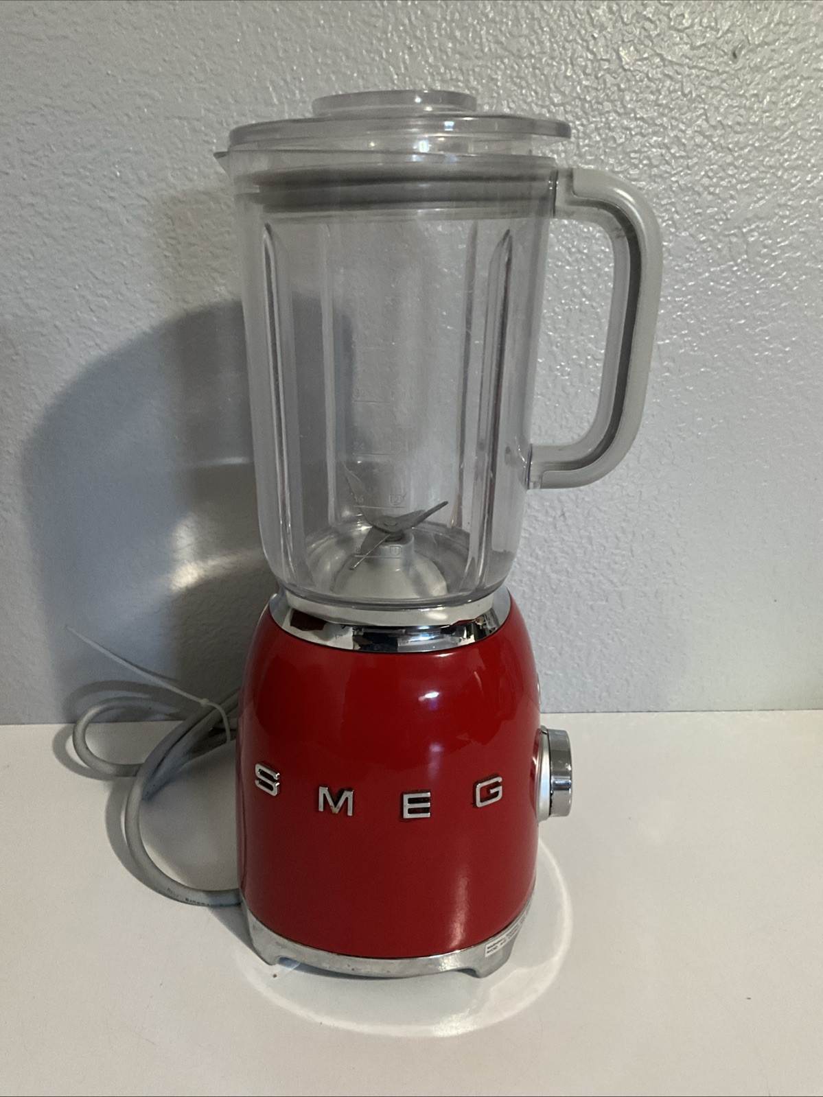 SMEG Retro-Style Red & Chrome Countertop Blender BLF01 (Read)