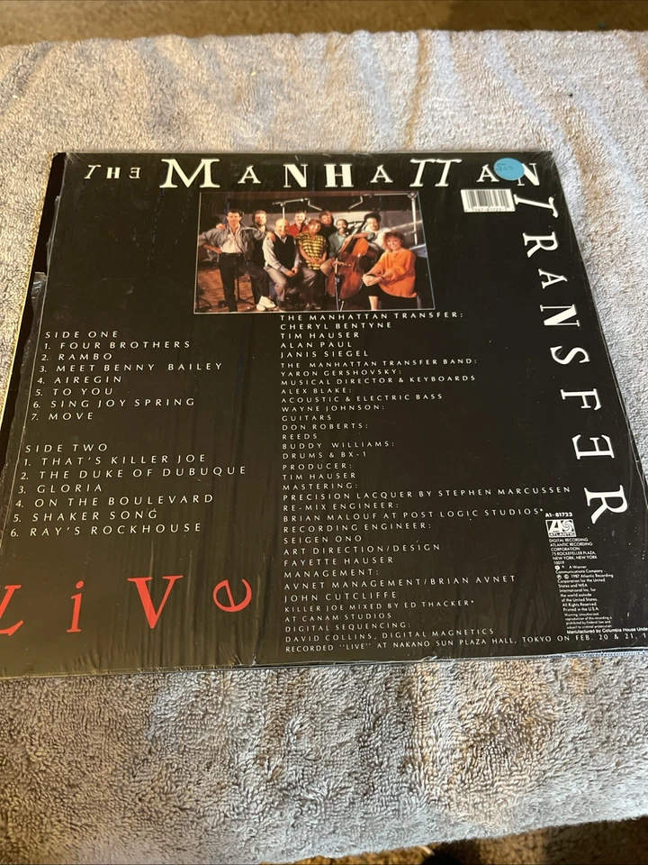 LP-THE MANHATTAN TRANSFER-Live-1987-That's Killer Joe, Ray's Rockhouse, Rambo - Image 2 of 4