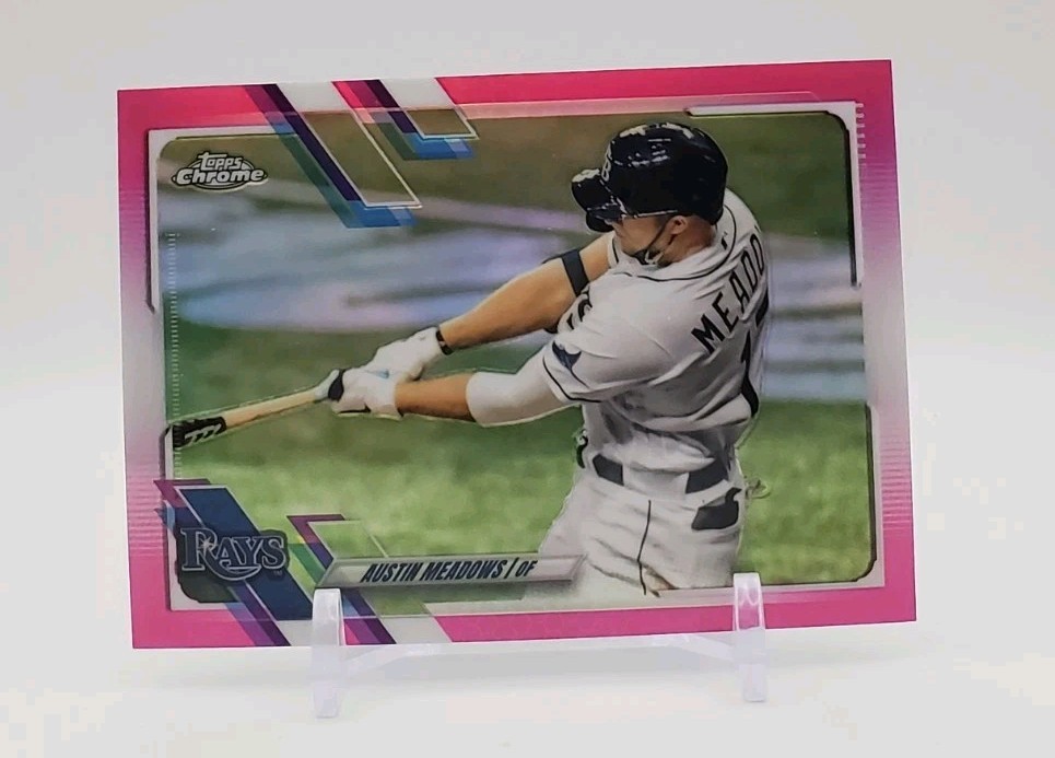 2021 Topps Chrome Austin Meadows #45 Pink Refractor Tampa Bay Rays