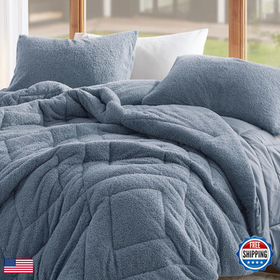Comfort Spaces Queen Comforter Set Reversible Feather-Soft Plush Comforters For
