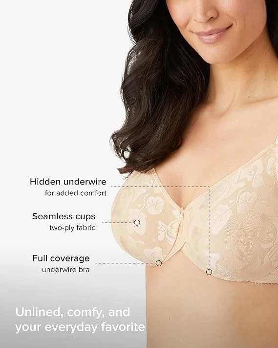 Wacoal 85567 Women's Awareness Full Figure Underwire Bra, Naturally Nude, 34D - Image 3 of 4