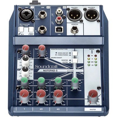 Soundcraft Notepad5 SmallFormat Analog Mixing Console With USB IO