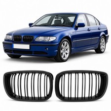 K�hlergrill Nieren Grill Passend F�r BMW 3er Limo E46 01-05 Schwarz Doppelsteg