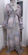 NASTY GAL Maxi Dress SIZE 8 Chiffon Print Ruffle Sleeve