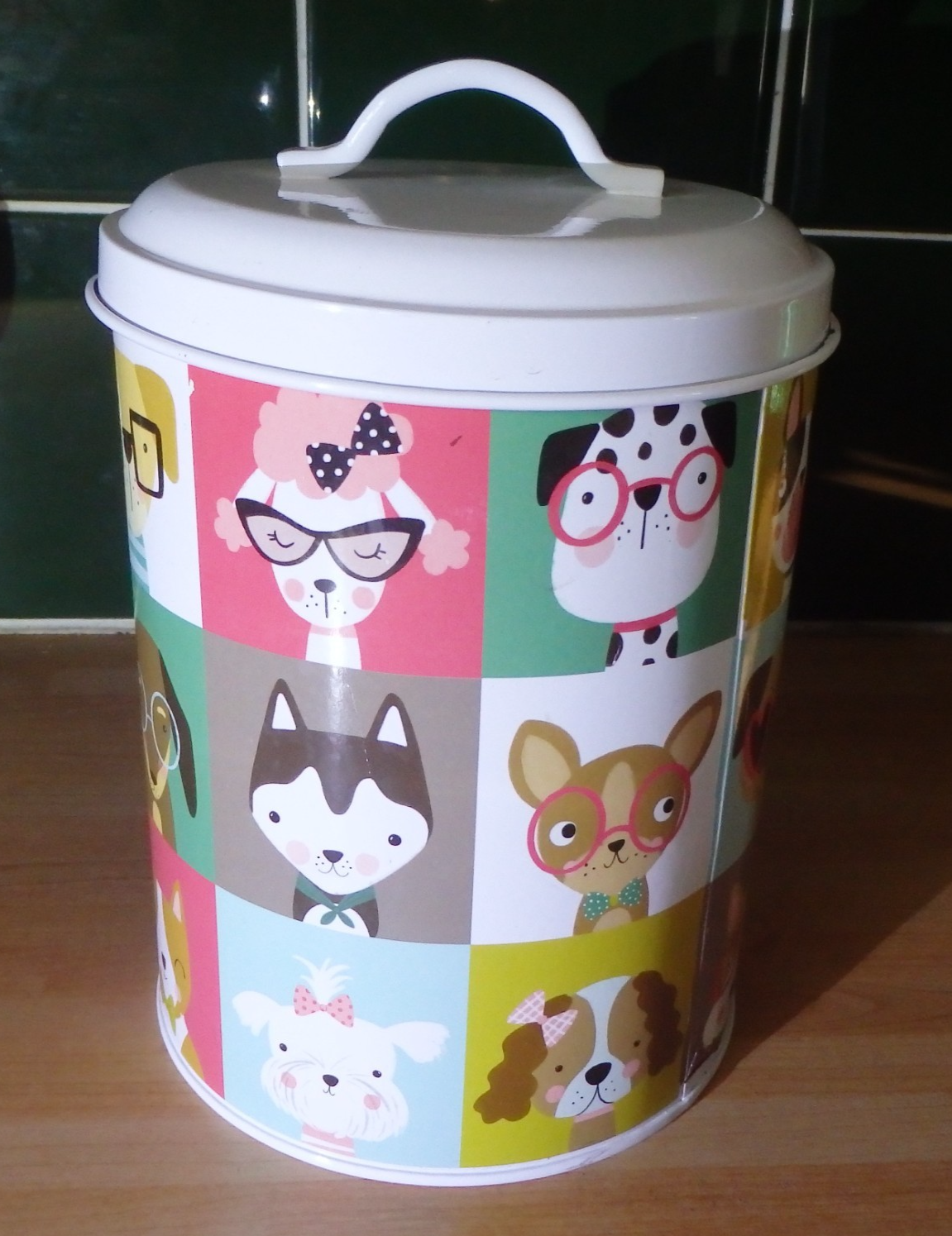 Mason Cash Storage Canister Tin Rayware Group Dog Great for Dog Biscuits Storage