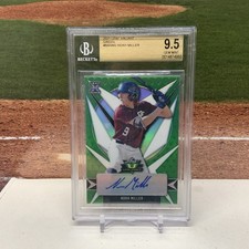 NOAH MILLER 2021 Leaf Valiant BA-NM2 Green Rookie Auto XRC BGS 9.5 Auto 10