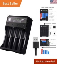Universal 18650 Battery Charger with Safety Features  LED Display - Fast Charge