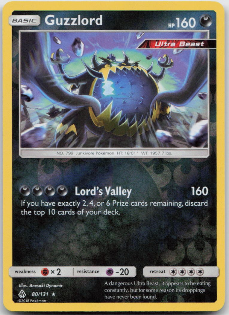 Guzzlord 80/131 Holo Rare Forbidden Light Pokemon TCG Reverse Holo LP