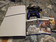 Sony PlayStation 5 Slim Digital Edition White With Cords & 3 games.